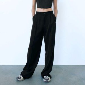 Zara High-waisted Wide Leg Full Length Pants NWT Sz. S